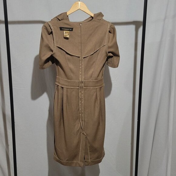 Bodybag dress by Jude Clothing brown cowl short sleeve small unlined tan neutral - Picture 9 of 16